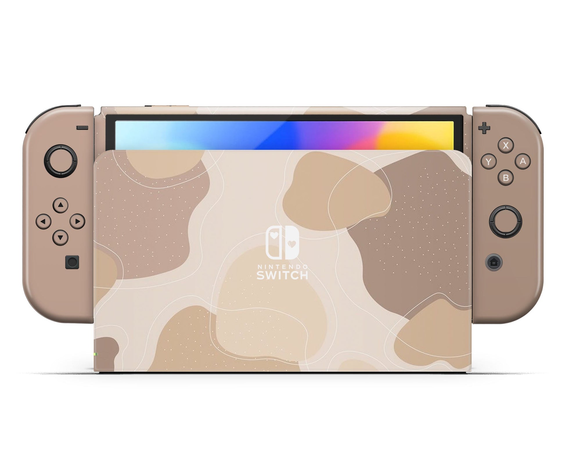 Lux Skins Nintendo Switch OLED Natural Brown Abstract Nintendo logo Skins - Pattern Abstract Skin