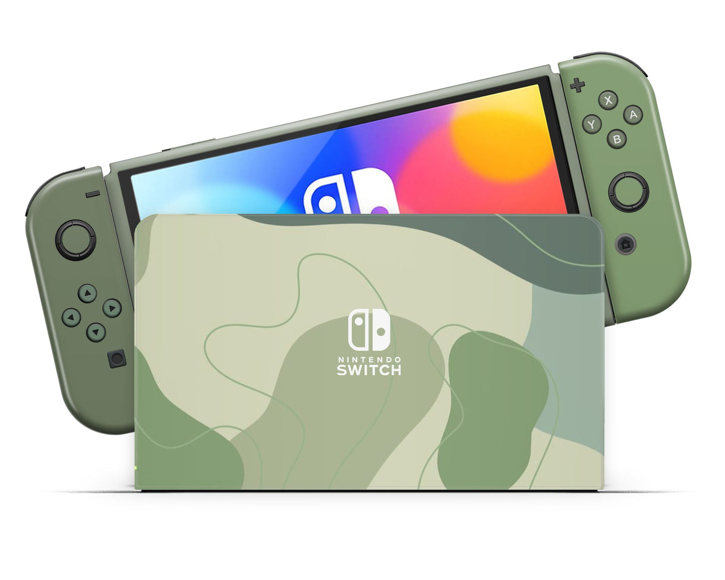 Lux Skins Nintendo Switch OLED Sage Enchanted Forest Nintendo logo Skins - Pattern Abstract Skin