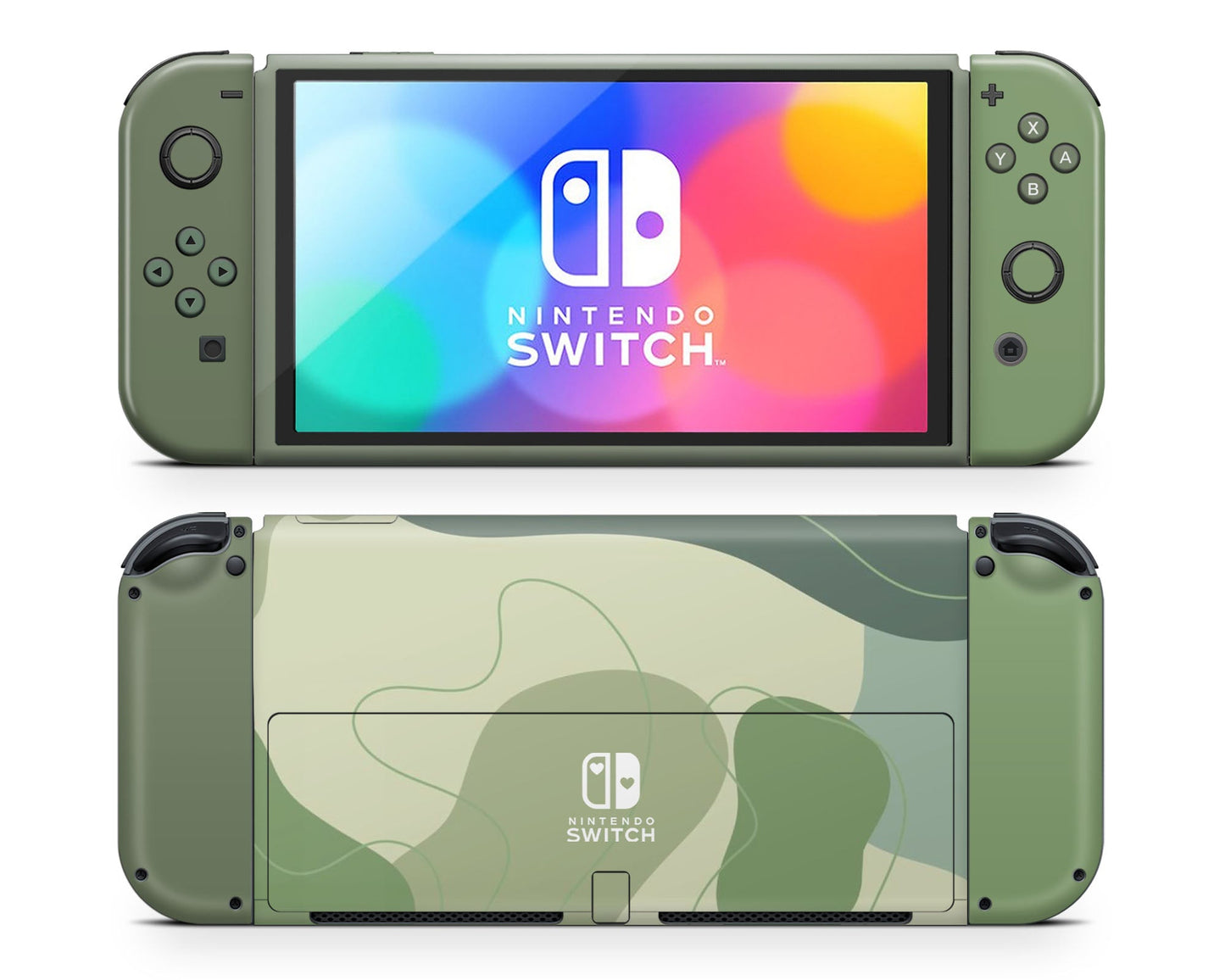 Lux Skins Nintendo Switch OLED Sage Enchanted Forest Hearts logo Skins - Pattern Abstract Skin