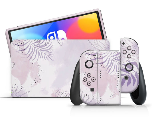 Lux Skins Nintendo Switch OLED Lavender Forest Party Classic no logo Skins - Art Floral Skin