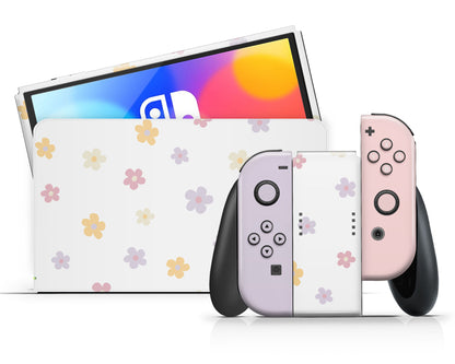 Retro Daisy Flower Nintendo Switch OLED Skin