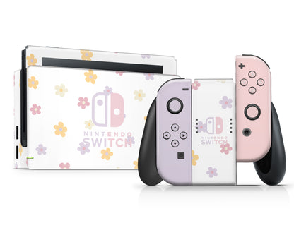 Retro Daisy Flower Nintendo Switch Skin