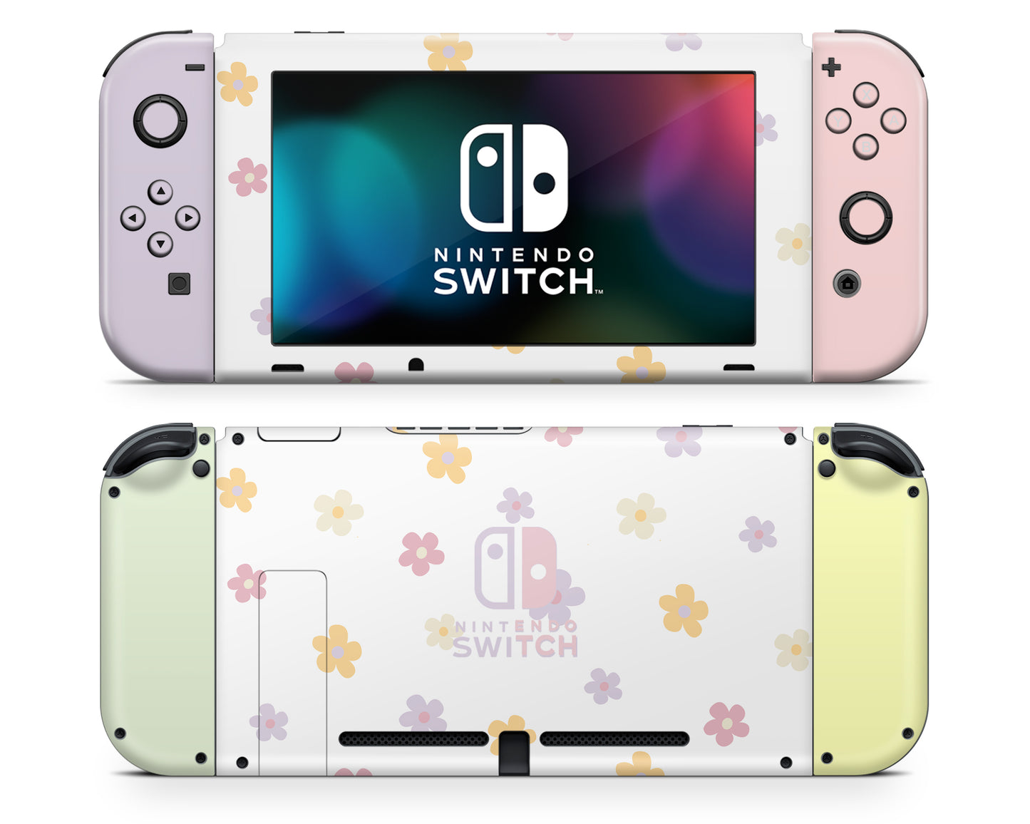 Retro Daisy Flower Nintendo Switch Skin