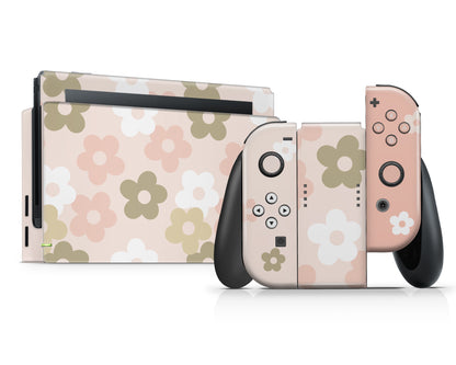 Retro Parisian Pink Floral Nintendo Switch Skin