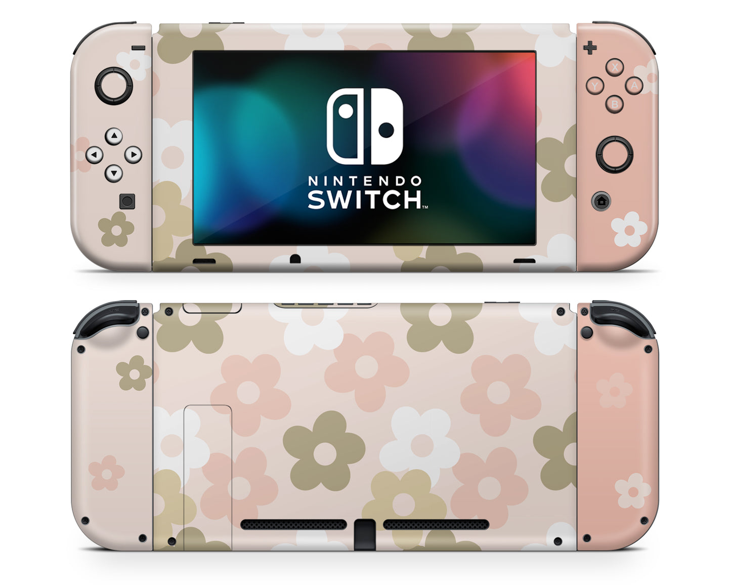 Retro Parisian Pink Floral Nintendo Switch Skin