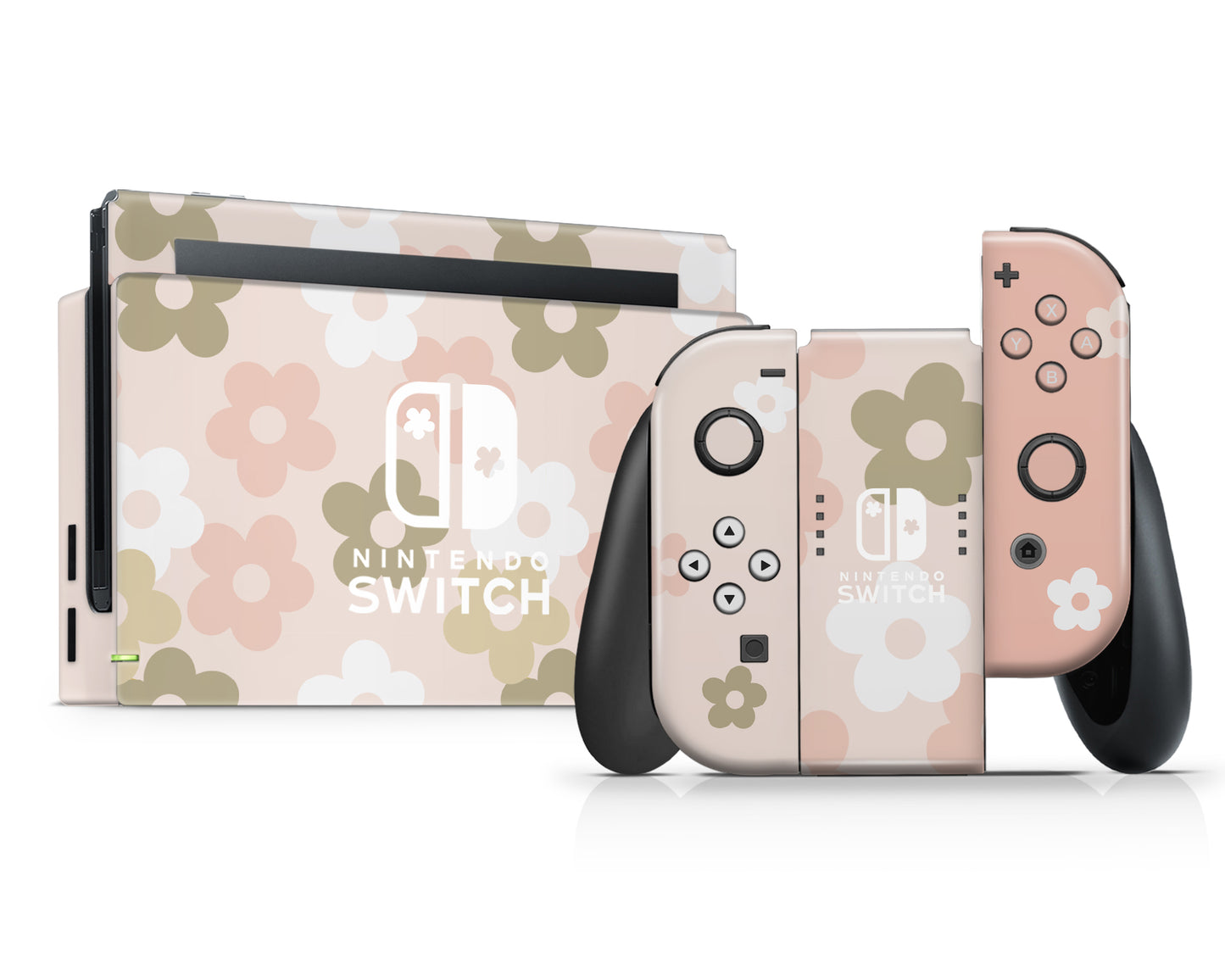 Retro Parisian Pink Floral Nintendo Switch Skin