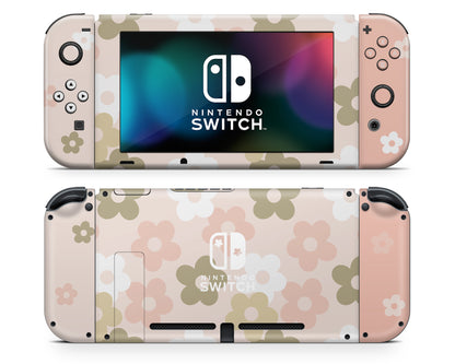 Retro Parisian Pink Floral Nintendo Switch Skin