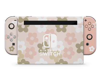 Retro Parisian Pink Floral Nintendo Switch Skin