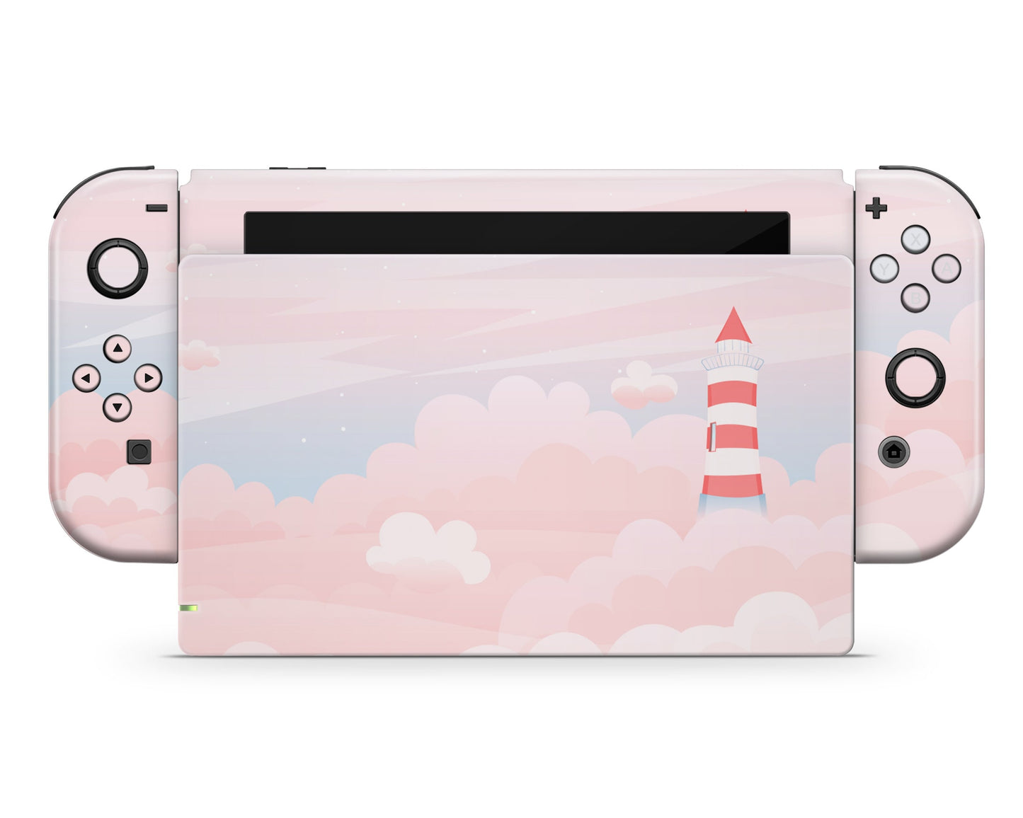 Dreamy Lighthouse Clouds Nintendo Switch OLED Skin