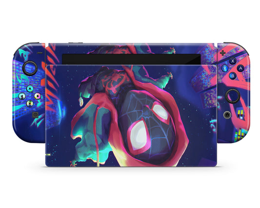 Spiderman Spiderverse Miles Morales Nintendo Switch OLED Skin