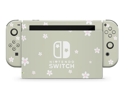 Matcha Daisy Nintendo Switch OLED Skin