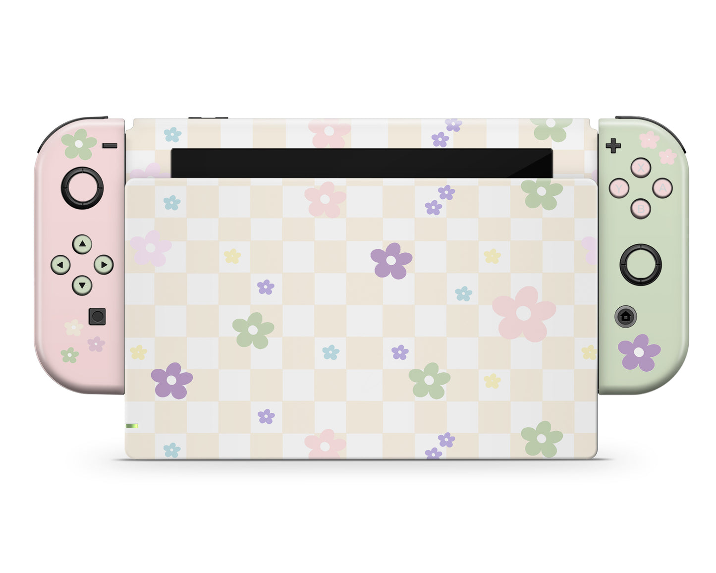 Pastel Yellow Retro Danish Pastel Flower Nintendo Switch Skin