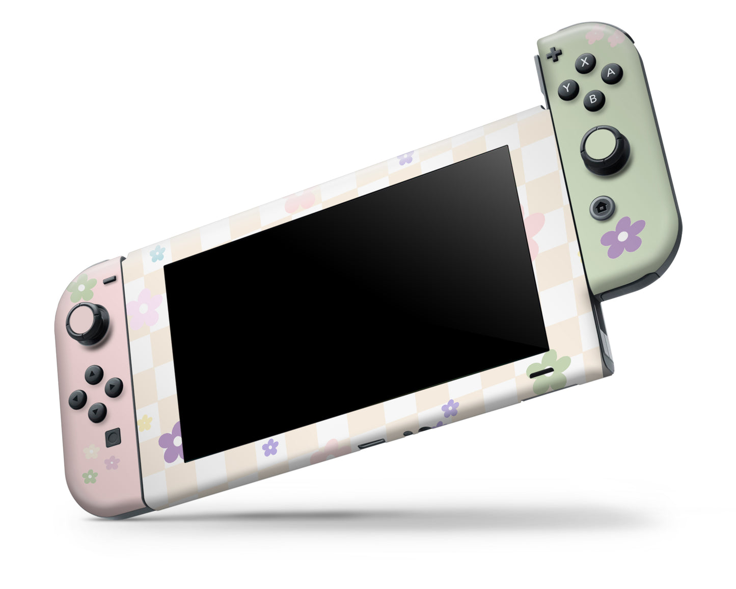 Pastel Yellow Retro Danish Pastel Flower Nintendo Switch Skin