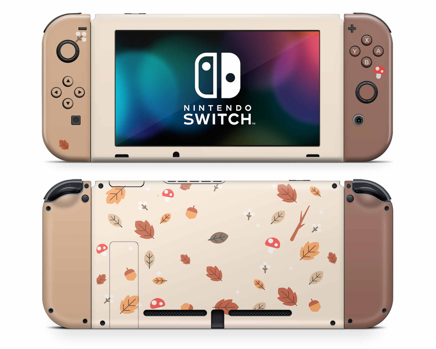 Cute Mushroom Leaves Nintendo Switch Skin