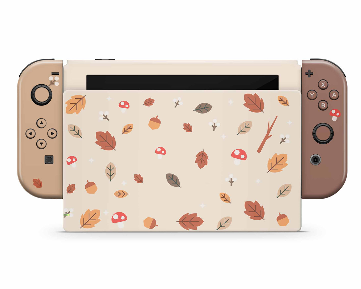 Cute Mushroom Leaves Nintendo Switch OLED Skin