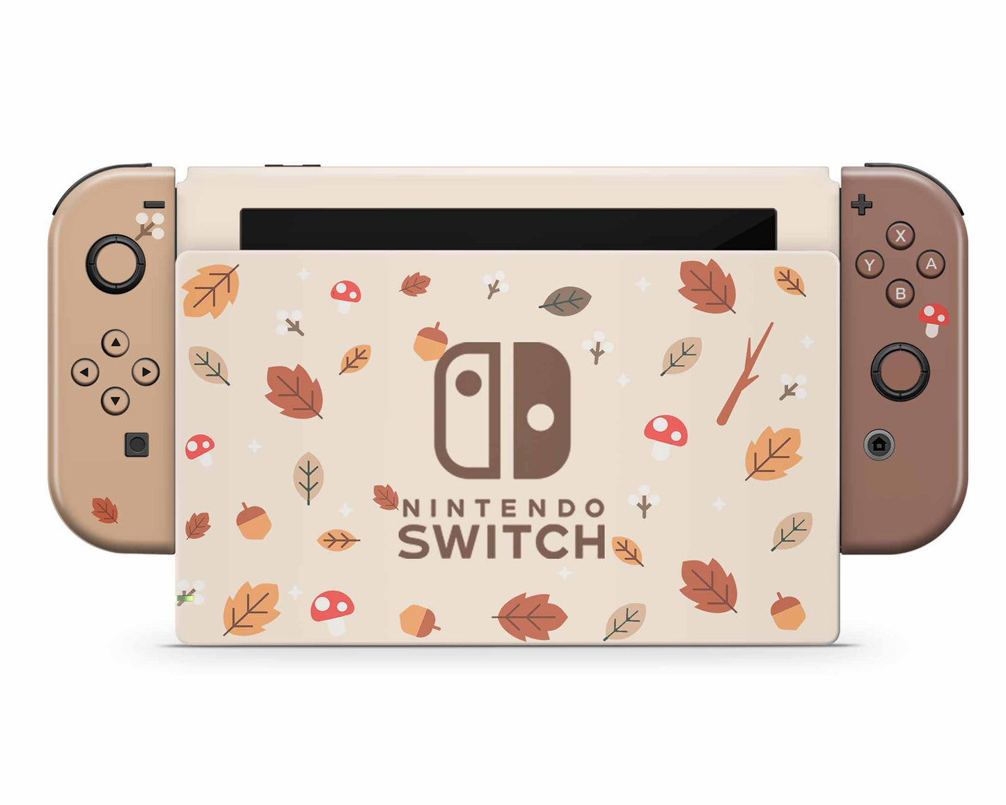 Cute Mushroom Leaves Nintendo Switch Skin