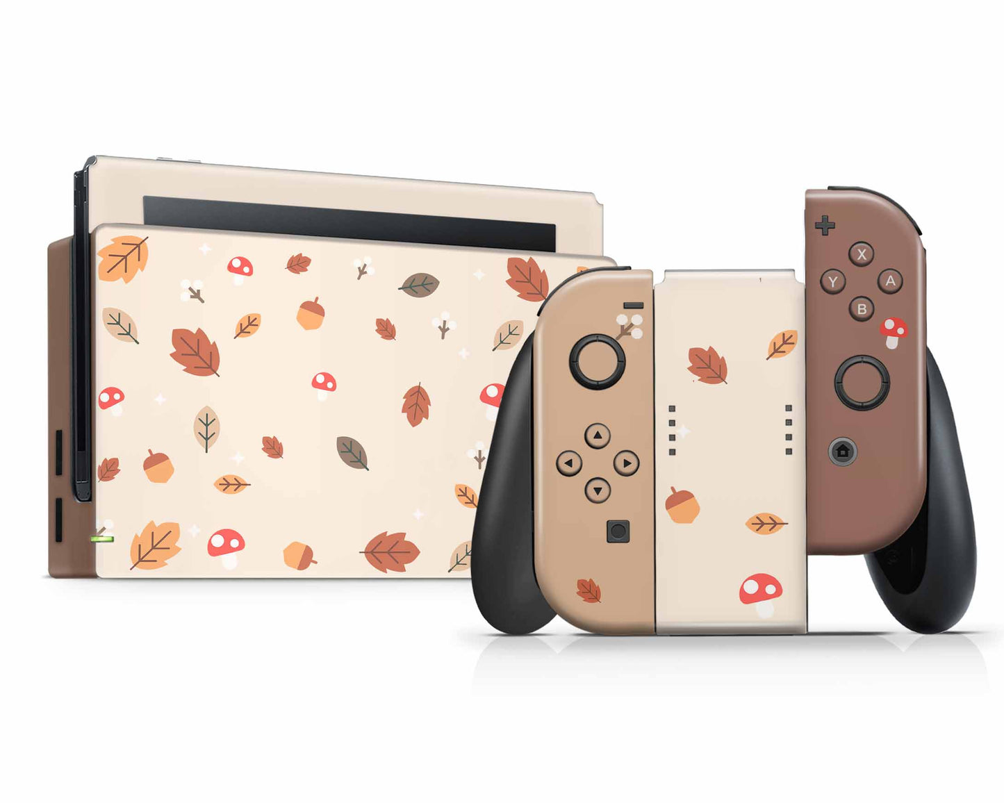 Cute Mushroom Leaves Nintendo Switch Skin