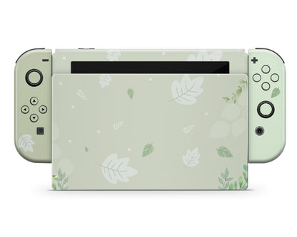 Matcha Leaves Nintendo Switch OLED Skin