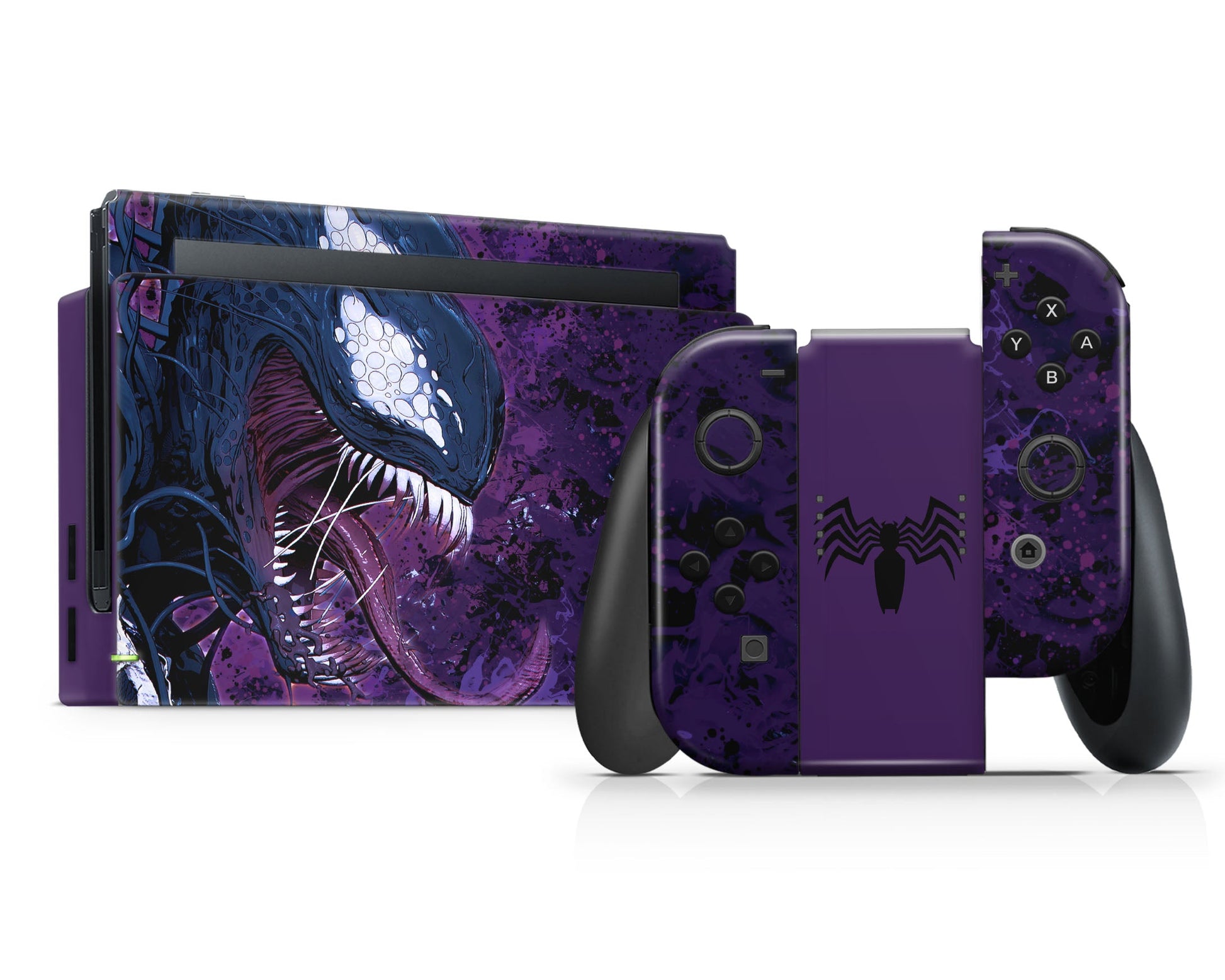 Lux Skins Nintendo Switch Purple Venom Full Set Skins - Pop culture Spiderman Skin