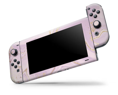 Lux Skins Nintendo Switch Ethereal Lavender Marble Full Set Skins - Pattern Marble Skin