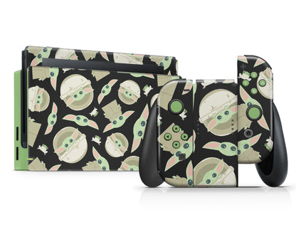 Lux Skins Nintendo Switch Dark Baby Yoda Pattern Full Set Skins - Pop culture Star Wars Skin