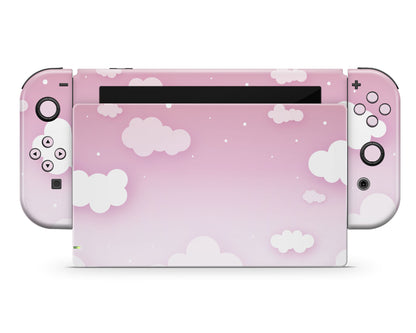 Dreamy Pastel Pink Clouds Nintendo Switch Skin