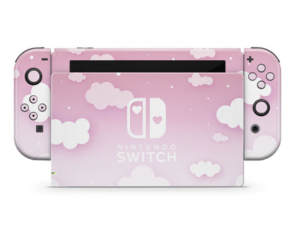 Dreamy Pastel Pink Clouds Nintendo Switch Skin