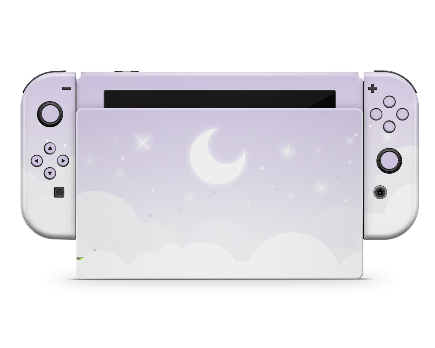 Lux Skins Nintendo Switch Lavender Purple Moon Clouds Joycons Only Skins - Art Clouds Skin