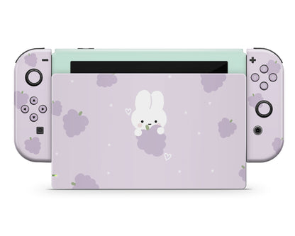 Lux Skins Nintendo Switch Purple Lavender Bunny Rabbit Joycons Only Skins - Art Animals Skin