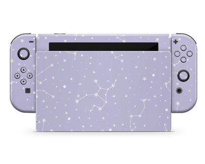 Constellation Stargazing Purple Nintendo Switch Skin