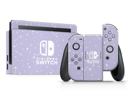 Constellation Stargazing Purple Nintendo Switch Skin