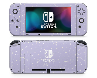 Constellation Stargazing Purple Nintendo Switch Skin