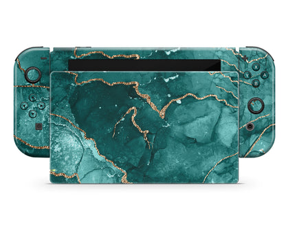 Ethereal Green Marble Nintendo Switch Skin