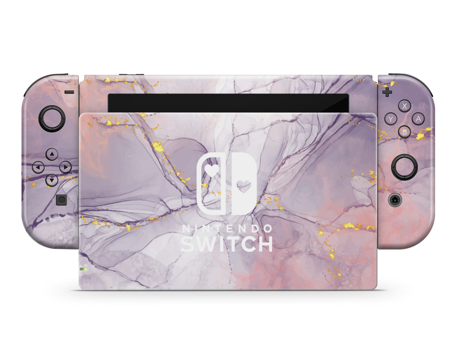 Ethereal Purple Gold Marble Nintendo Switch Skin