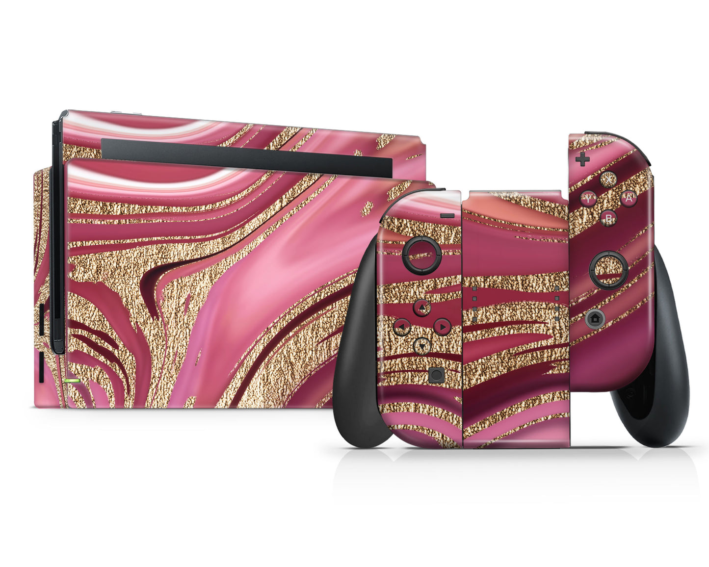 Royal Golden Pink Nintendo Switch Skin