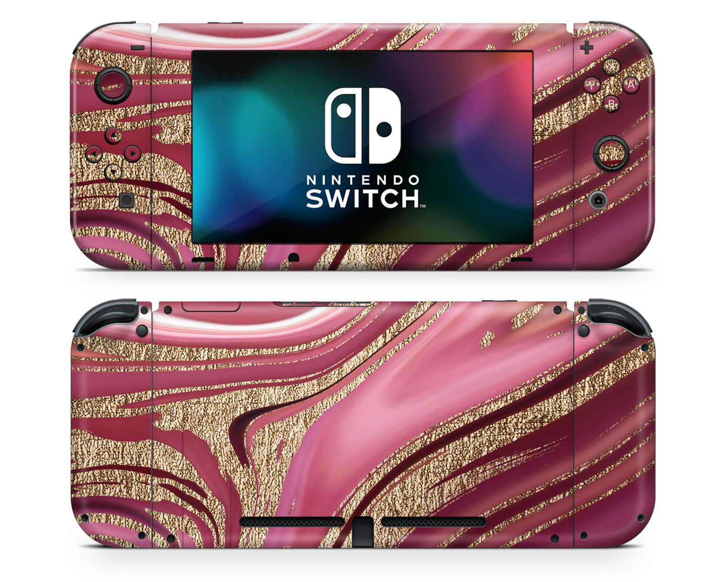 Royal Golden Pink Nintendo Switch Skin