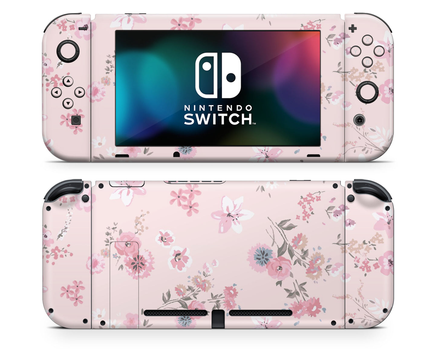 Pretty Pink Flowers Nintendo Switch Skin