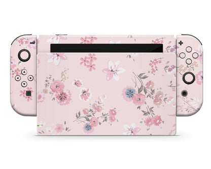 Pretty Pink Flowers Nintendo Switch Skin