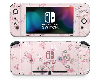 Pretty Pink Flowers Nintendo Switch Skin