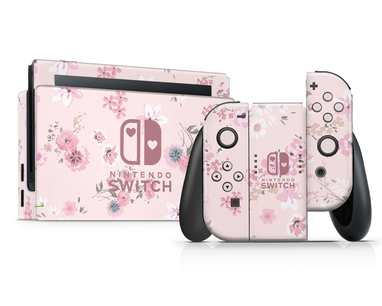 Pretty Pink Flowers Nintendo Switch Skin