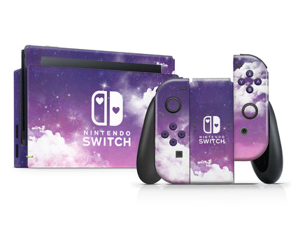 Purple Night Clouds Nintendo Switch Skin