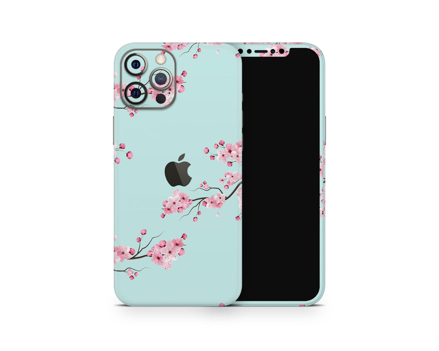 Lux Skins iPhone Teal Cherry Blossom iPhone 16 Pro Max Skins - Art Floral Skin