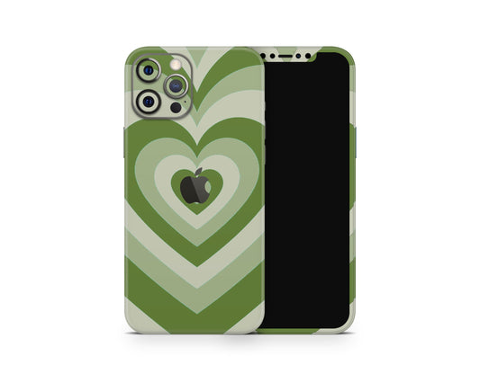 Lux Skins iPhone Matcha Retro Hearts iPhone 16 Pro Max Skins - Art Solid Colours Skin