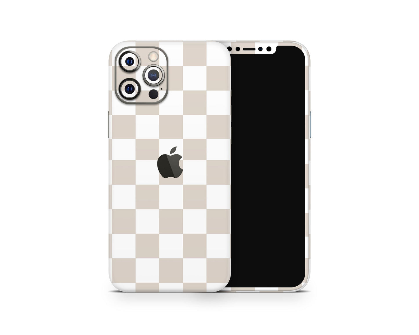 Lux Skins iPhone Almond Checkered iPhone 16 Pro Max Skins - Pattern Artwork Skin