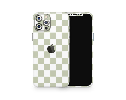 Lux Skins iPhone Matcha Checkered iPhone 16 Pro Max Skins - Pattern Artwork Skin