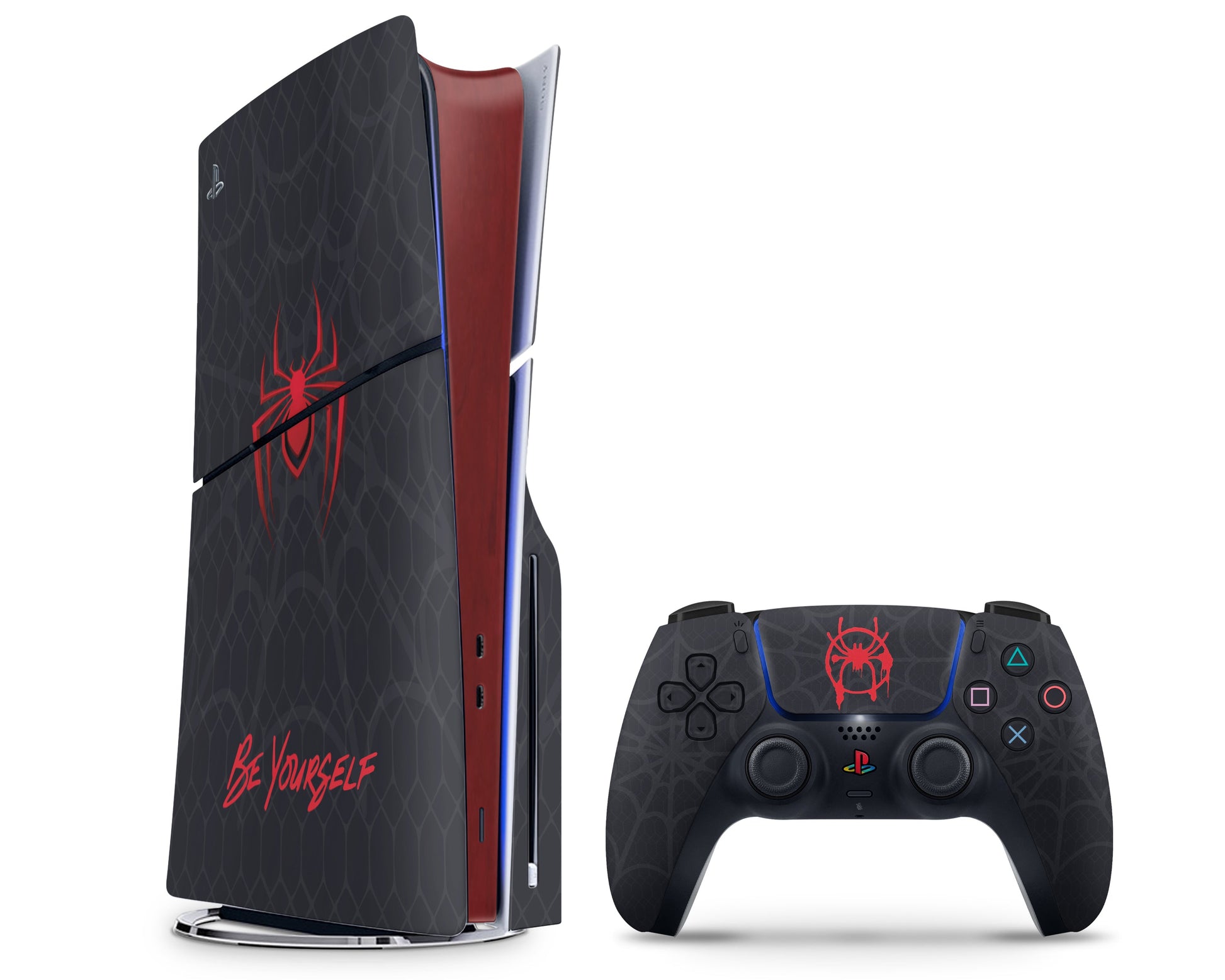 Lux Skins PS5 Slim Spiderman Miles Morales PS5 Slim Skins - Pop culture Spiderman Skin