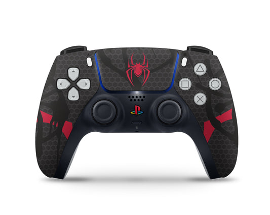 Black Spiderman Miles Morales PS5 Controller Skin