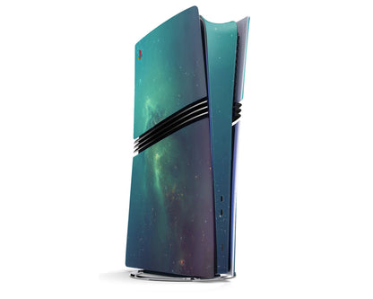 Lux Skins PS5 Pro Green Stardust Galaxy PS5 Pro Skins - Pattern Galaxy Skin