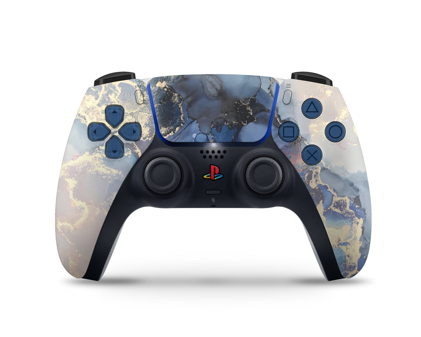 Lux Skins PS5 Pro Ethereal Blue Gold Marble PS5 Pro Skins - Pattern Marble Skin