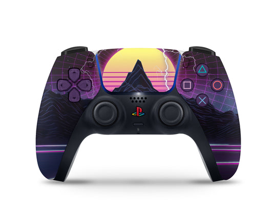 Retrowave Synthwave PS5 Controller Skin